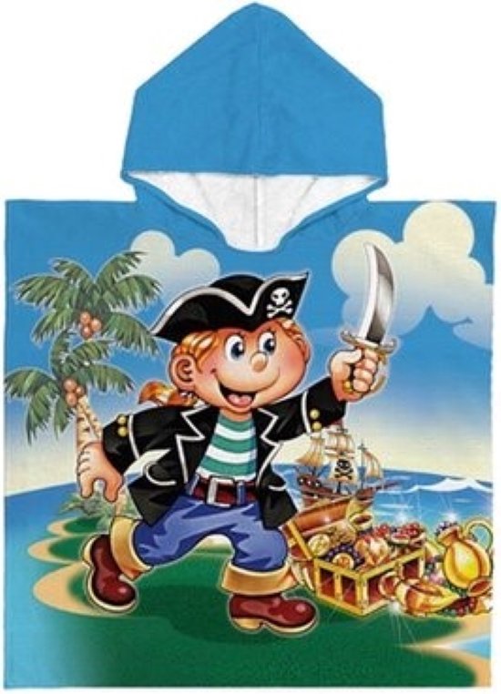 Zachte Kinder Poncho Piraat 60x120cm van Funnies.