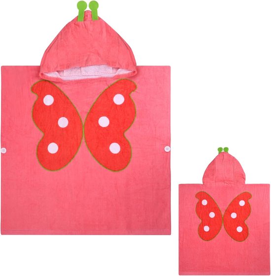 Zachte Kinderponcho en Badhanddoek met Capuchon