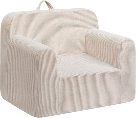 Zachte Kinderstoel voor Peuters - Corduroy Design - Beige Leescouch van Merkloos