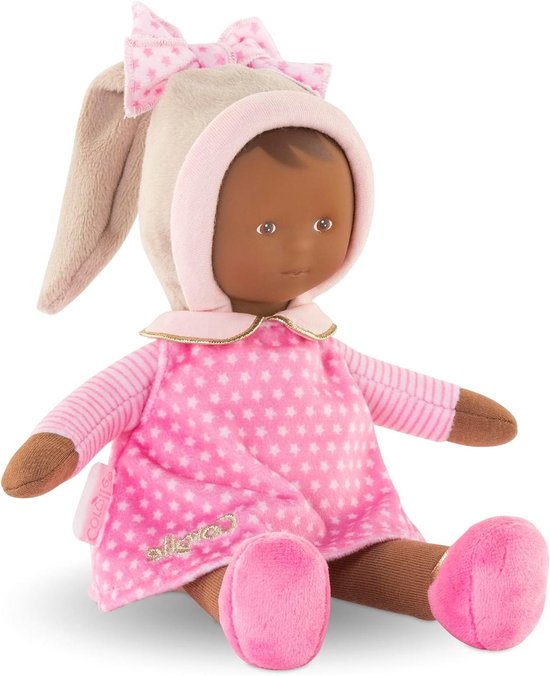 Zachte Knuffelpop - Babyspeelgoed Knuffel - Troost en Spel - Vanillegeur - 25 cm - Roze