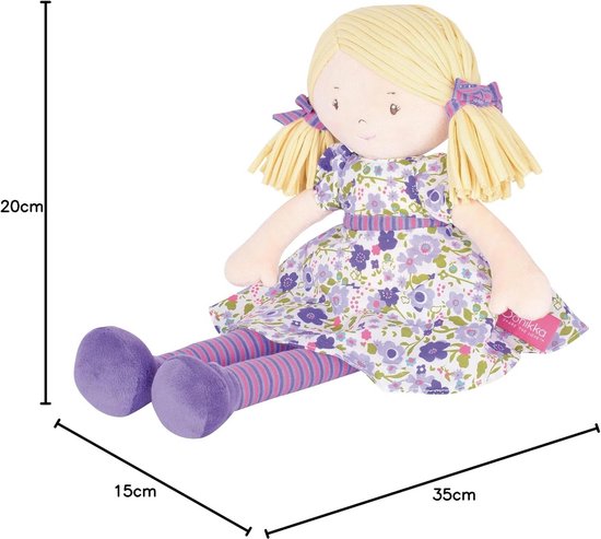 Zachte knuffelpop Peggy 40 cm - meerkleurig