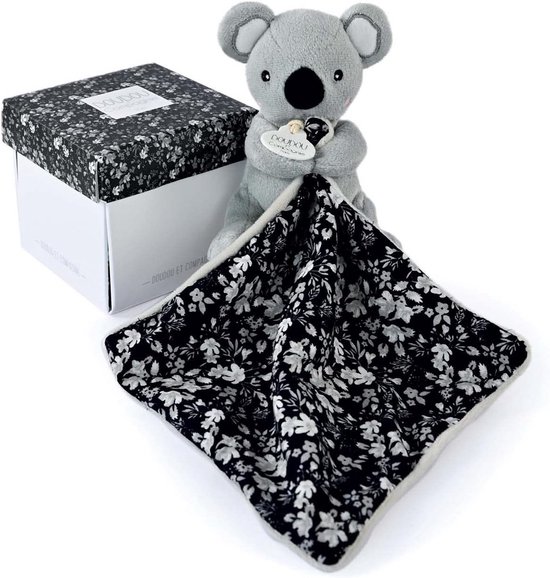 Zachte Koala Knuffelpop met Knuffeldoekje - Grijs - Ideaal Kraamcadeau