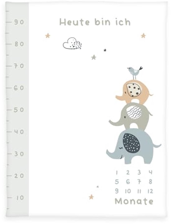Zachte Mijlpaaldeken met Olifant Design - 75 x 100 cm Polyester van Merkloos