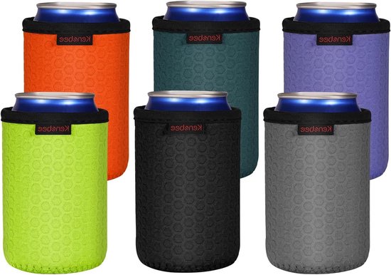 Zachte Neopreen Can Cooler Sleeve, Isolerend en Herbruikbaar, Antislip voor Koude Dranken, Bier en Frisdrank, 355 ml, Verkrijgbaar in 6 Kleuren
