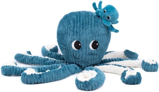Zachte Octopus Knuffel - Pluche Dier Baby - Babyspeelgoed Geboorte - Inclusief Baby Octopus - 65 cm Hoogte - Roze