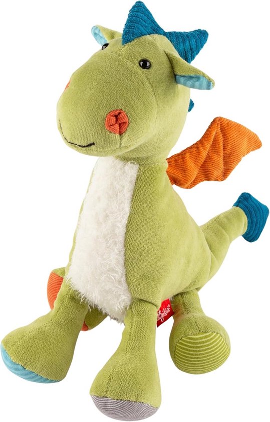 Zachte Pluche Draak Knuffel Patchwork Groen voor Baby en Kinderen