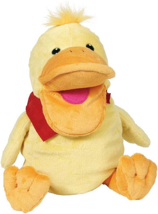 Zachte Pluche Handpop Eend met Bewegende Snavel - 30 cm Knuffel en Speelgoed van Merkloos