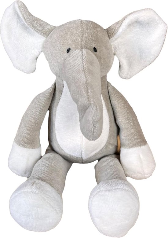 Zachte pluche olifant knuffel | Duurzaam en biologisch katoen speelgoed voor baby's en kinderen | Hypoallergeen, machinewasbaar van Merkloos