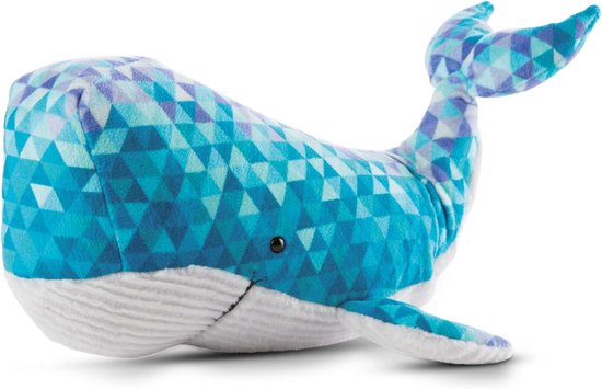 Zachte Pluche Walvis Knuffel 22 cm met Uniek Polygon Patroon - Geschikt voor Jongens, Meisjes en Baby's