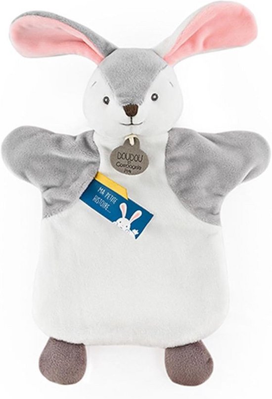Zachte Pluchen Knuffel Konijn Grijs Wit - Knuffeldier voor Baby en Kind