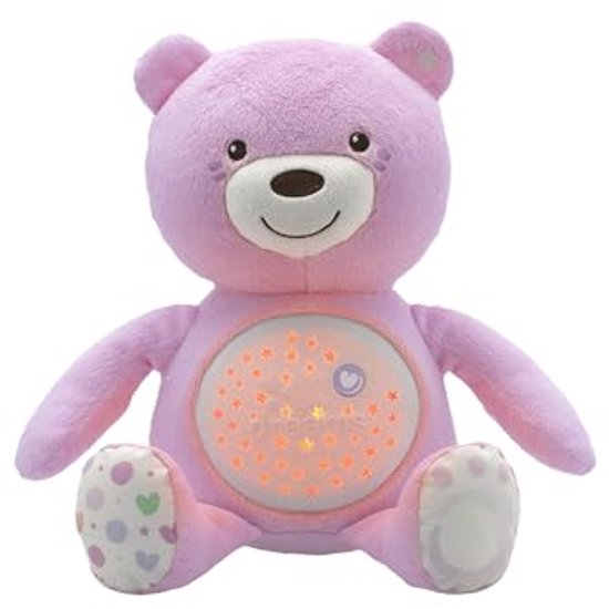 Zachte Pluchen Knuffel met Nachtlampje en Muziek - Teddybeer voor Baby's - 0+ Maanden - Roze van Merkloos