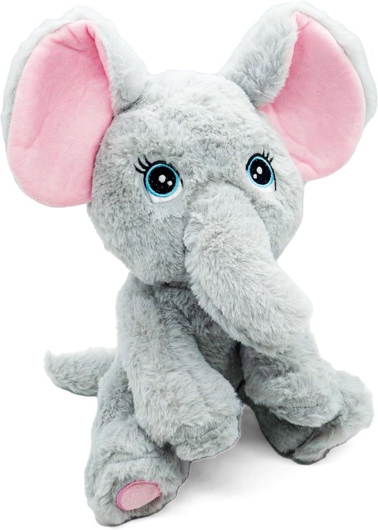 Zachte pluchen olifant - Knuffeldier - 25 cm - Pluizig en knuffelbaar speelgoed - Voor kinderen