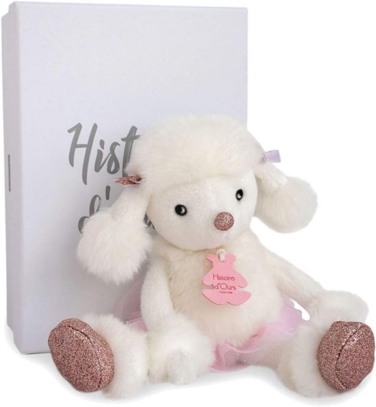 Zachte Pluchen Speelgoed Poedel Hond Knuffel 25 cm Roze met Glitter en Balletrokje van Merkloos