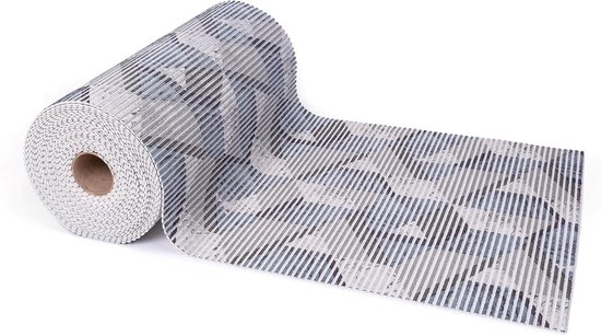 Zachte Schuimmat - Vloermat Badmat - Voorkomen Uitglijden - Antislip Schuimrubber - 65x130 cm - Blauw Wit Zwart Grijs