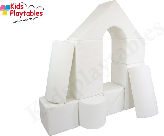 Zachte Soft Play Foam Blokken set 11 stuks wit | grote speelblokken | baby speelgoed | foamblokken | reuze bouwblokken | motoriek peuter | schuimblokken van Rik&IK