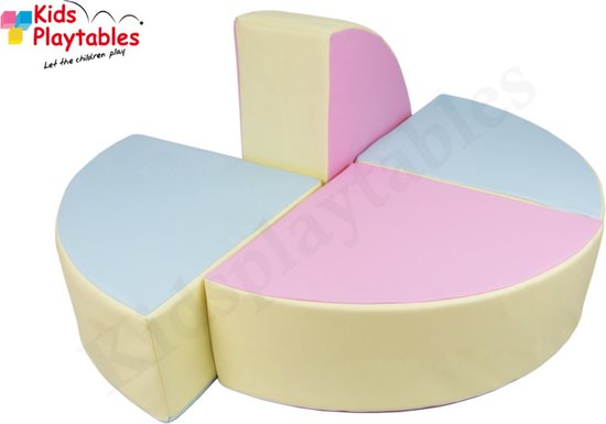 Zachte Soft Play Foam Blokken set 4 stuks Pastel roze-geel-blauw | grote speelblokken | baby speelgoed | foamblokken | reuze bouwblokken | Soft play speelgoed | schuimblokken van Mamaloes