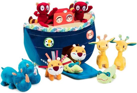 Zachte Speelgoed Ark van Noach met 10 Pluchen Dieren voor Baby's