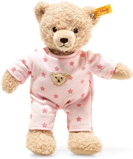 Zachte Teddybeer met Roze Pyjama voor Meisjes en Baby's - Wasbaar Knuffeldier 25 cm