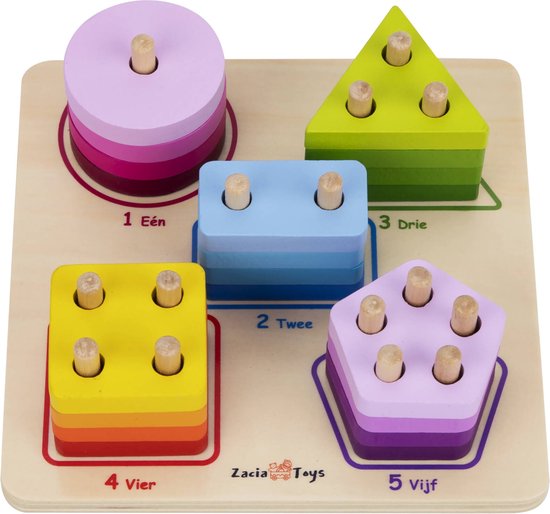 ZaciaToys - Houten Geometrische Vormenpuzzel - FSC® van ZaciaToys