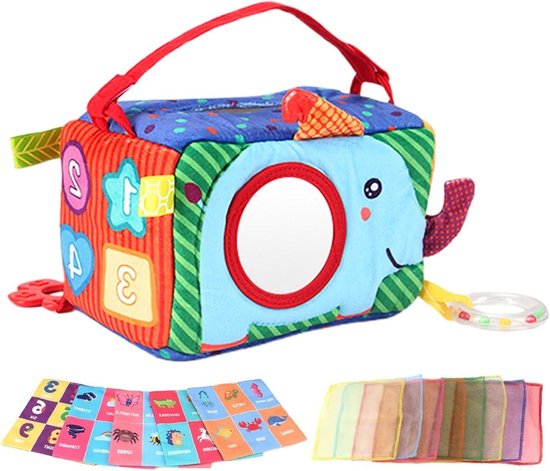 Zakdoek Speelgoed - Educatief Boek - Baby Ontwikkeling - Robuuste Materialen - 18.5 x 12.5 cm - Multicolor