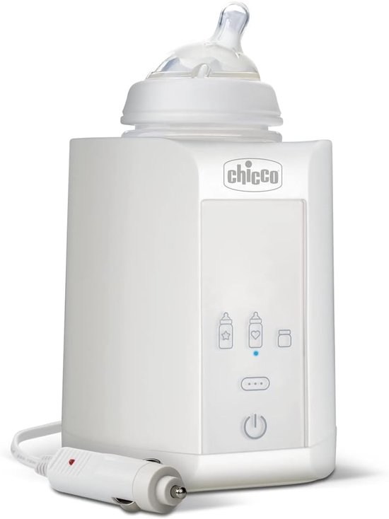 Zandarix Draagbare flessenwarmer voor reizen en babyvoedingsproducten met drie programma's en automatische uitschakeling - Wit- 14 x 14 x 17,5 cm; 820 gram