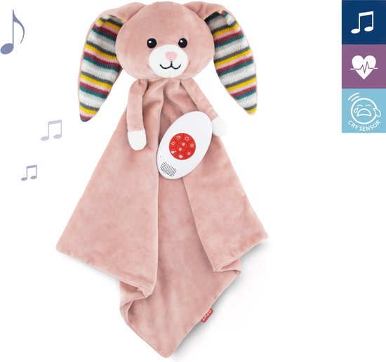Zazu Becky het Konijn - Heartbeat & White Noise Knuffeldoekje - Roze - 35 cm van ZAZU.