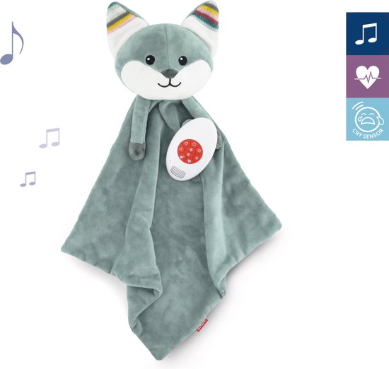 Zazu Felix de Vos - Heartbeat & White Noise Knuffeldoekje - Blauw - 35 cm van Zazu
