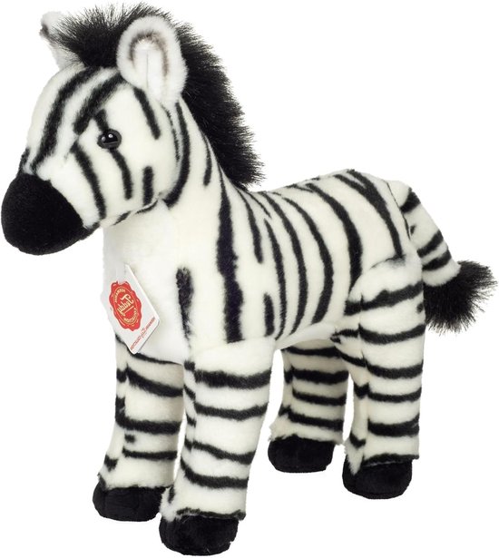Zebra Knuffeldier - Pluche Dier - Kinderspeelgoed - Gerecyclede Vulling - 25 cm - Zwart Wit