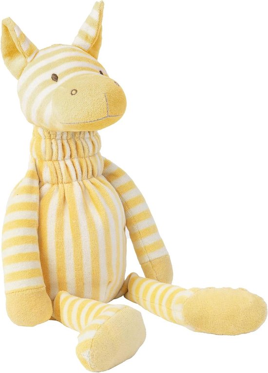 Zebra Pluche Dier - Zacht Speelgoed - Knuffelen en Spelen - Altijd Beschermend - 38 cm - Geel Wit