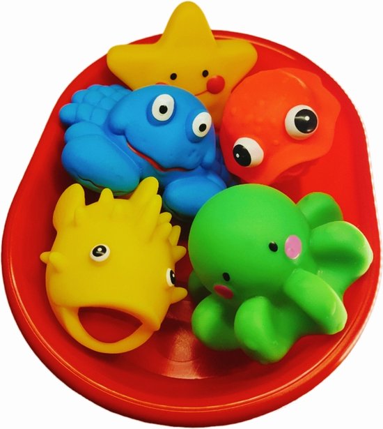 Zeedieren In Badkuip, 5 ST. - Badspeelgoed van $