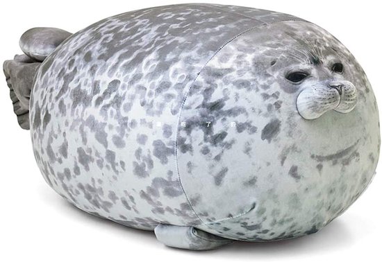 Zeehonden Kussentje Grijs - Chubby Blob Zeehond - 30cm Zachte Knuffel voor Huisdecoratie - 1 st - Grijstint van Merkloos