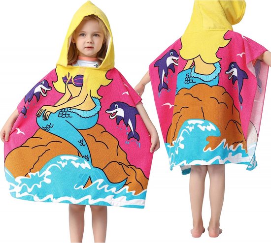 Zeemeermin Badcape - Beach Kindercape - Poncho van Kleinstaartje