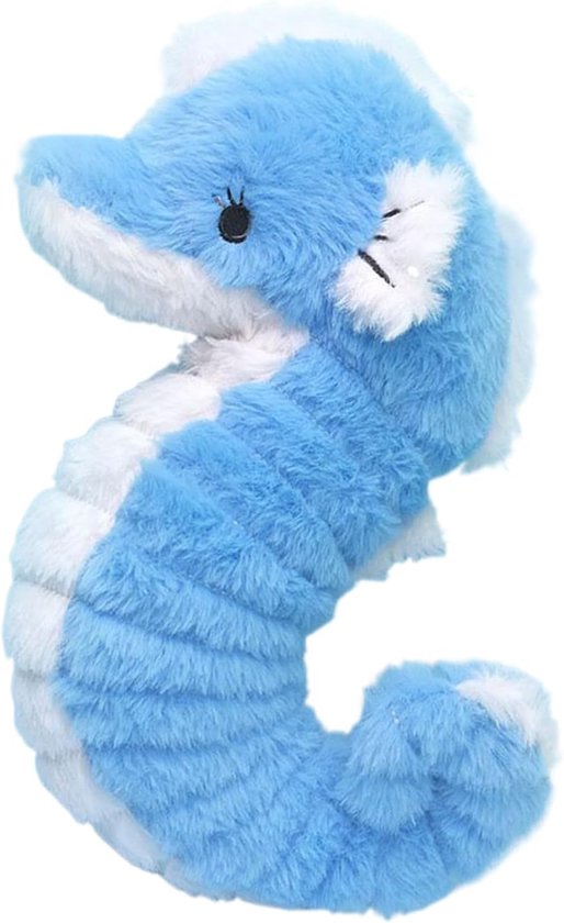 Zeepaardje Pluche - Knuffel Dier - Decoratie Kamer - Expressieve Gezichtskenmerken - 26 cm - Blauw