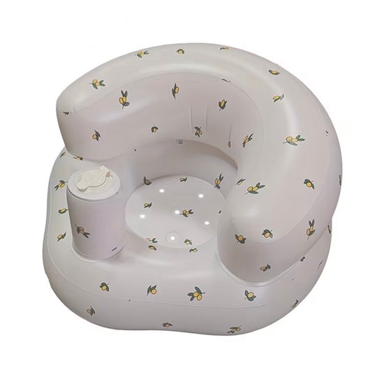 Zelfopblaasbare Opblaasbare Zitstoel voor Baby & Peuter met Rugleuning – Olijf Design – Lichtgewicht en Comfortabel van Merkloos