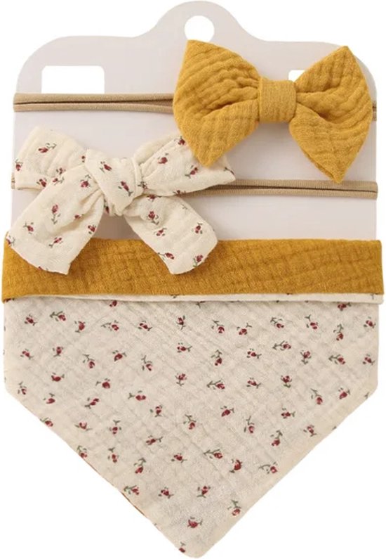 zeverslab - bandana - baby - haarband - set - cadeau - origineel - kraamcadeau - feestdagen - geboorte van Merkloos