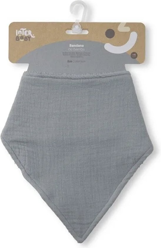 Zeverslab - met fleece - bandana - kwijlslab - slabber - grijs van Little Adventure