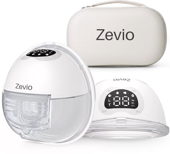 Zevio Elektrische Draadloze Borstkolf - Handsfree & Draagbaar - BPA-Vrij - 4 Modi & 12 Zuigniveaus - Dubbele Borstkolf - Ultra Stil - Complete Set met Hardcase- 2 Stuks van Merkloos