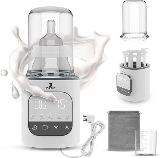 Zhareen 9-in-1 Multifunctionele Flessenwarmer – Snel Opwarmen, Warmhouden & Steriliseren van Flessen, Voeding en Vloeistoffe