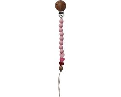 Zibbi Little Hearts Speenkoord Blossom Pink – Luxe Siliconen Speenclip – BPA Vrij