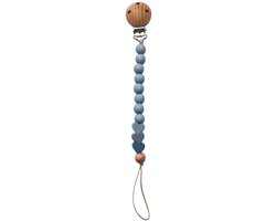 Zibbi Little Hearts Speenkoord Sage Blue – Luxe Siliconen Speenclip – BPA Vrij