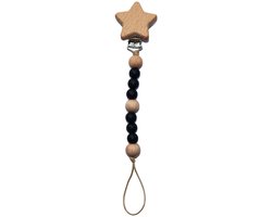 Zibbi Little Star Speenkoord Midnight Black – Luxe Siliconen Speenclip – BPA Vrij