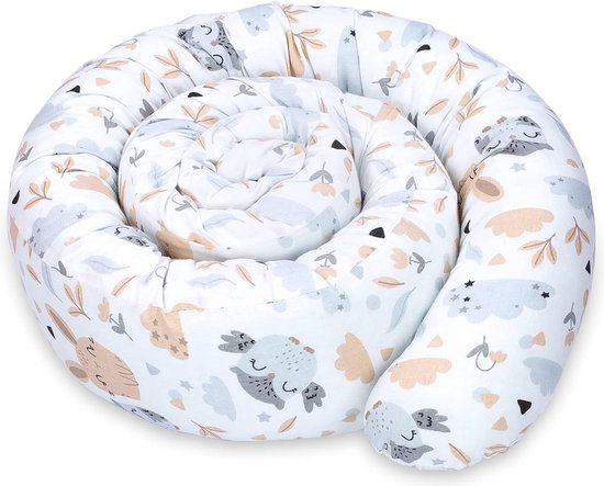 Zijslaapkussen, bedslang, lichaamskussen, 200 cm, katoen, hoofdkussen, lange bedrol, slaapkussen, nekrolkussen, uilen van Diluma