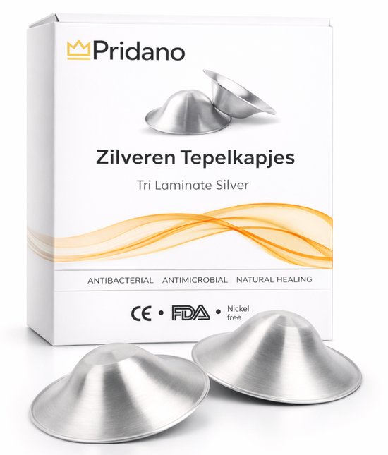 Zilveren Tepelkapjes 45mm - Originele Zilveren Tepelbeschermers - Antibacterieel & Natuurlijk Helend - Tepelhoedjes voor Borstvoeding van Merkloos