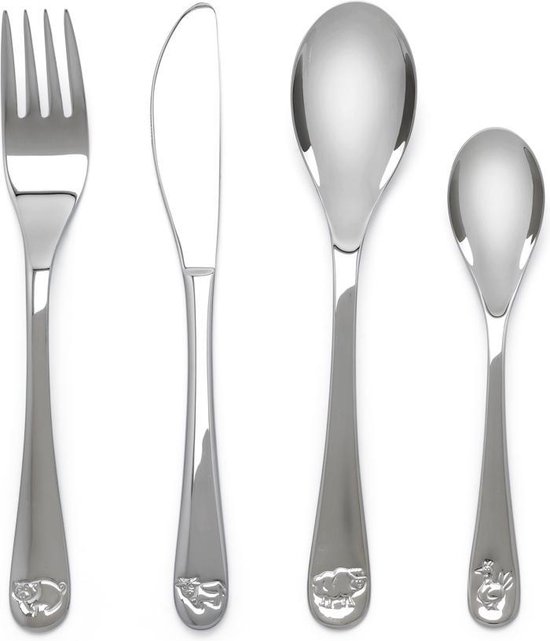 Zilverstad kinderbestek 6834070 boerderijdieren van Zilverstad