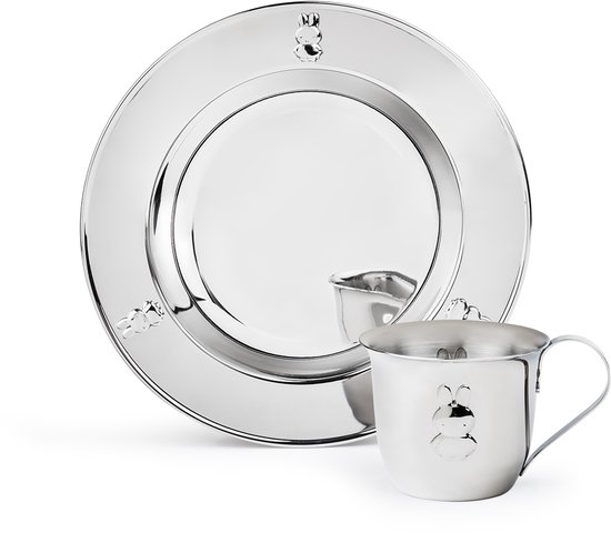 Zilverstad - Kinderservies set nijntje 2-delig RVS - kinderbord en kinderbeker van Merkloos