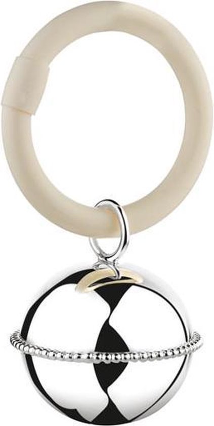 Zilverstad - Rammelaar Bal parel aan ring - Zwaar verzilverd (B90) van Zilverstad