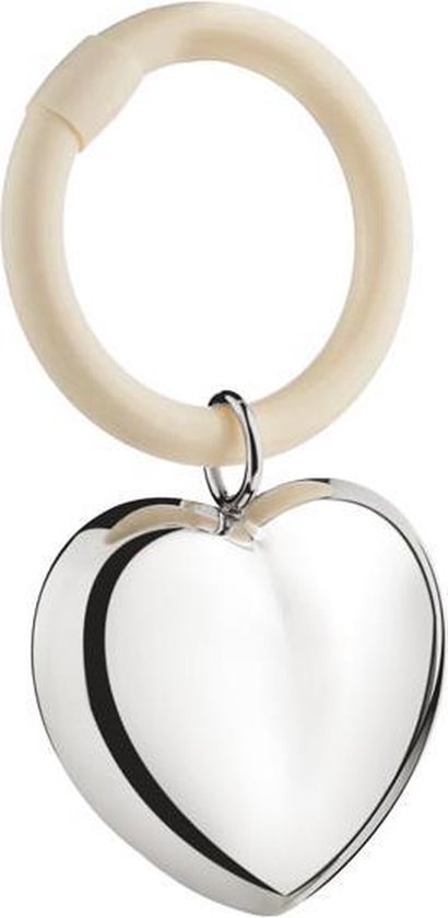 Zilverstad - Rammelaar Hart aan ring - Zwaar verzilverd (B90) van Zilverstad