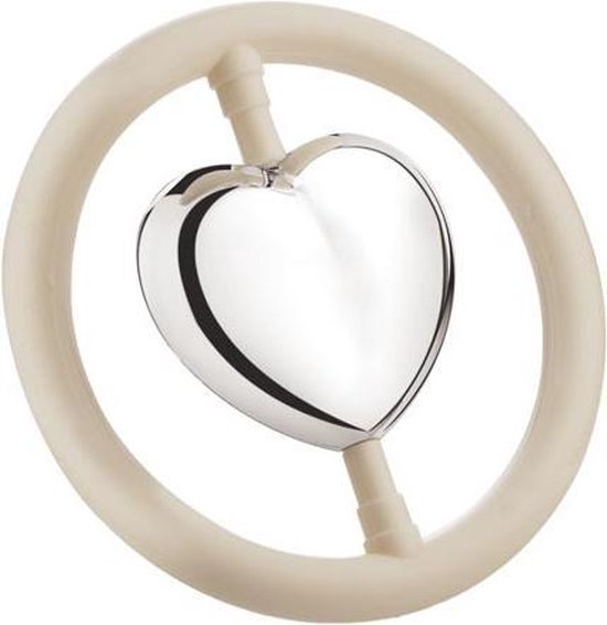 Zilverstad - Rammelaar Hart in ring - Zwaar verzilverd (B90) van Zilverstad