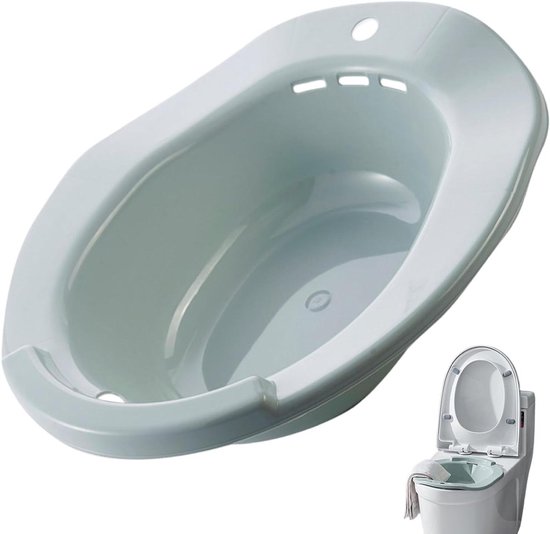 Zitbad Toilet - Bassin Bekken - Herstel Na Bevalling - Anti-overloop Gat - 39 cm - Lichtblauw