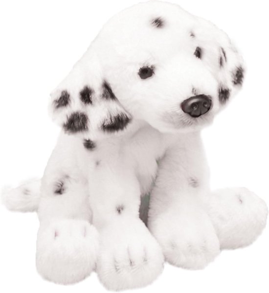Zittende Hond - Knuffel Dalmatiër - Kinderen Knuffelen - Pluisvrij Materiaal - 12.7 cm - Wit Zwart Gevlekt